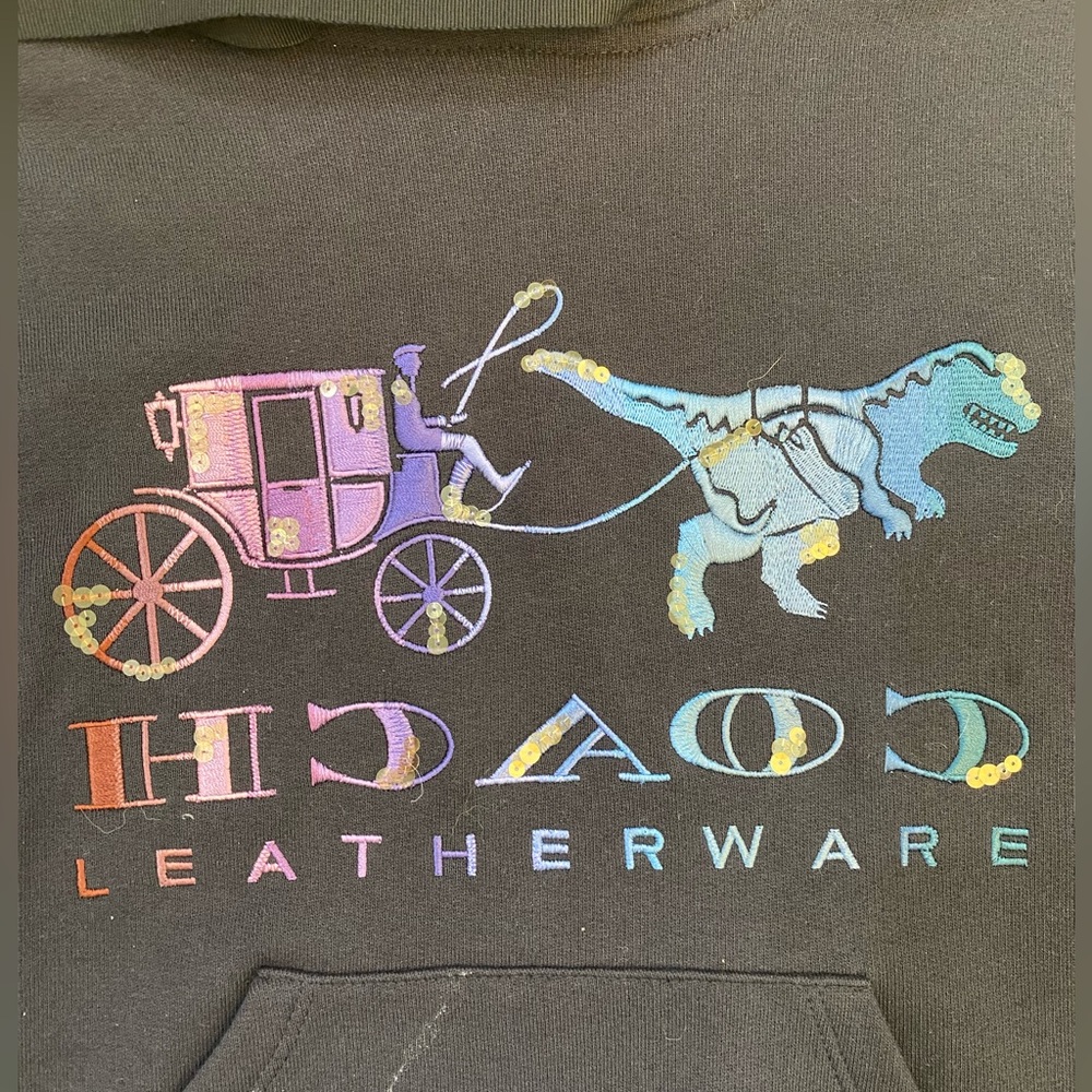 COACH🤩Mirrored Rexy & Carriage Satin Stitch Sweatshirt, XS - Picture 6 of 10